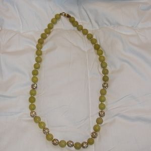 J. Crew Fireball beaded necklace lime